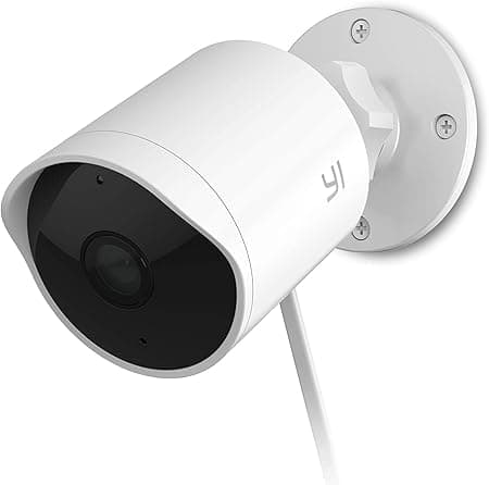 YI Security Camera Outdoor, 1080p Outside Surveillance Front Door IP Smart Cam with Waterproof, WiFi, Cloud, Night Vision, Motion Detection Sensor, Smartphone App, Works with Alexa