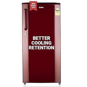 Haier 165 L 1 Star Direct Cool Single Door Refrigerator (2023 Model, HED-171RS-P, Red Steel)