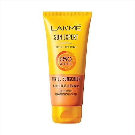 Lakme Sun Expert, SPF 50 PA+++ Tinted Sunscreen, 100g, for Sun Protection with Natural Matte Finish, Dermatologically Tested, Non- Sticky Formula, For All Skin Types