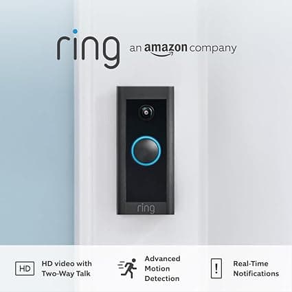 Ring Video Doorbell Wired by Amazon | Doorbell Security Camera with 1080p HD Video, Advanced Motion Detection, hardwired (existing doorbell wiring required) | 30-day free trial of Ring Protect