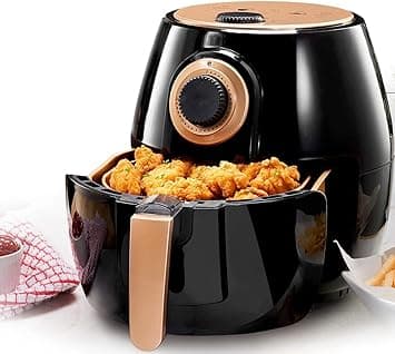 Gotham Steel 4 Qt Air Fryer, Small Air Fryer with Nonstick Copper Coating, Oil Free Healthy Air Fryer with Rapid Air Technology, Easy to Use Temperature Control with Auto Shutoff- Dishwasher Safe