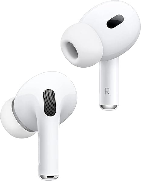 Apple AirPods Pro (2nd Gen) Wireless Earbuds, Up to 2X More Active Noise Cancelling, Adaptive Transparency, Personalized Spatial Audio MagSafe Charging Case (USB-C) Bluetooth Headphones for iPhone