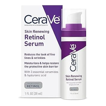 CeraVe Anti Aging Retinol Serum | Cream Serum for Smoothing Fine Lines and Skin Brightening | With Retinol, Hyaluronic Acid, Niacinamide, and Ceramides | 1 Ounce