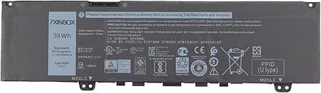 7XINbox 11,4 V 38 Wh F62G0 CHA01 39DY5 039DY5 RPJC3 0RPJC3 0RPJC3 - Batería de repuesto para portátil Dell Inspiron 13 7000 7370 7380 7386 5370 7373 Series Vostro 5370 D1525S D1505G R1605S D2505G