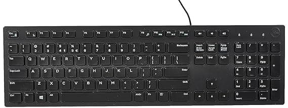 Dell KB216/KB216d1 Multimedia USB Keyboard with Super Quite Plunger Keys with Spill-Resistant Wired Keybaord Black