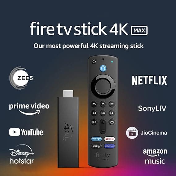 Fire TV Stick 4K Max streaming device, Wi-Fi 6, Alexa Voice Remote (includes TV controls)