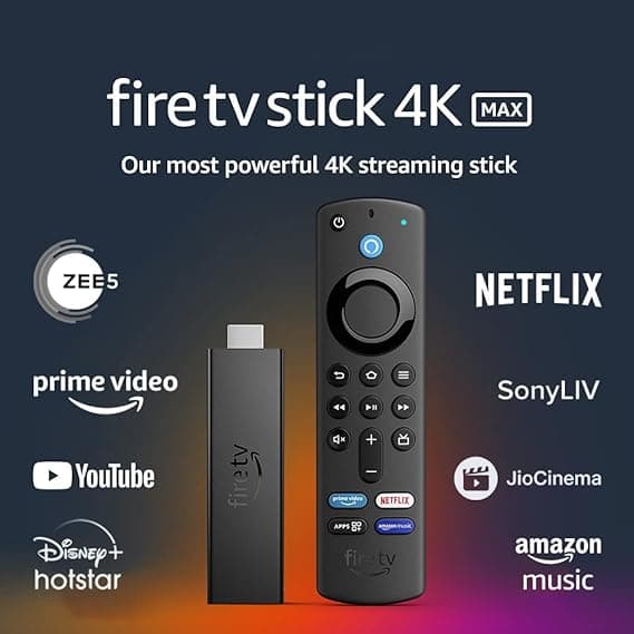 Fire TV Stick 4K Max streaming device, Wi-Fi 6, Alexa Voice Remote (includes TV controls)