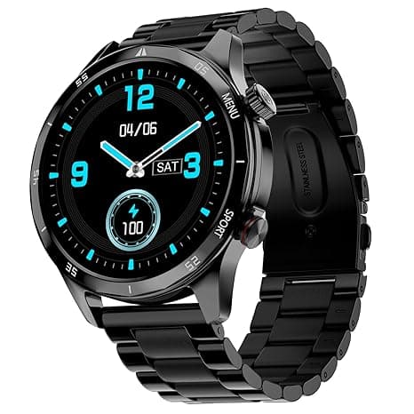 Noise Mettalix 1.4" Display, Bluetooth Calling Smart Watch with Metallic Strap, Stainless Steel Finish, Functional Crown, 7-Day Battery (Elite Black)