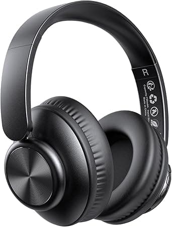 V8 Bluetooth Headphones, 80 Hours Playtime Wireless Headphones with Deep Bass,Lightweight Foldable Headphones Built-in Mic,HiFi Stereo Sound for Travel Work Laptop PC Cellphone