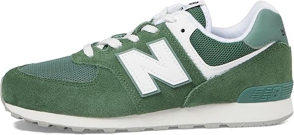 New Balance Boy's 574 V1 Familiar Ground Lace-Up Sneaker, Nori/White, 5.5 Big Kid