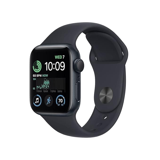 Apple Watch SE (2nd Gen) [GPS 40 mm] Smart Watch w/Midnight Aluminium Case & Midnight Sport Band. Fitness & Sleep Tracker, Crash Detection, Heart Rate Monitor, Retina Display, Water Resistant