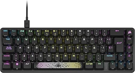 Corsair K65 Pro Mini RGB 65% Óptica Mecánica Teclado Gaming - Interruptores OPX - Policarbonato Keycaps - Compatible con iCUE - Disposición QWERTY ES - Negro