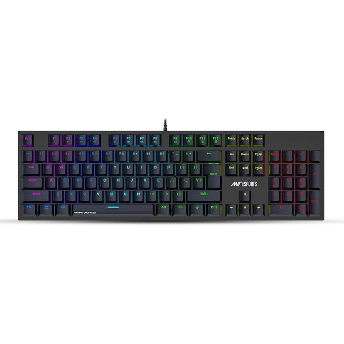 Ant Esports MK3400 V3 Pro Mechanical Pro World of Warship Edition Wired RGB Gaming Keyboard (Black)