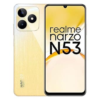 realme narzo N53 (Feather Gold, 4GB+64GB) 33W Segment Fastest Charging | Slimmest Phone in Segment | 90 Hz Smooth Display