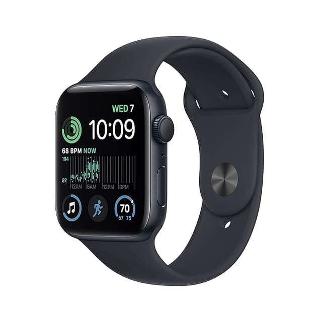 Apple Watch SE (2nd Gen) [GPS 44 mm] Smart Watch w/Midnight Aluminium Case & Midnight Sport Band. Fitness & Sleep Tracker, Crash Detection, Heart Rate Monitor, Retina Display, Water Resistant