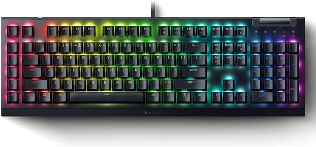 Razer BlackWidow V4 X - Mechanical Gaming Keyboard: Yellow Switches Linear & Silent - 6 Dedicated Macro Keys - Chroma RGB - Doubleshot ABS Keycaps - Media Controls - Sound Dampening & Stabilizers