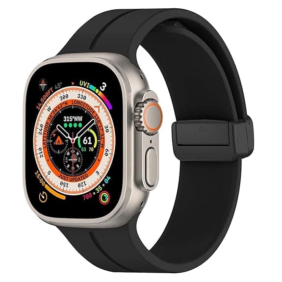 Mosmoc Compatible with Apple Watch Straps 49mm 45mm 44mm 42mm and 41mm 40mm 38mm iWatch Series 9 8 7 6 5 4 3 2 1 Ultra 2/Ultra, SE/SE2, Soft Silicone Magnetic Folding Buckle Sport Replacement Bands