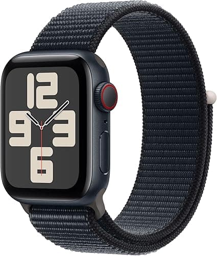 Apple Watch SE (2nd Gen) [GPS + Cellular 40mm] Smartwatch with Midnight Aluminum Case with Midnight Sport Loop. Fitness & Sleep Tracker, Crash Detection, Heart Rate Monitor, Carbon Neutral