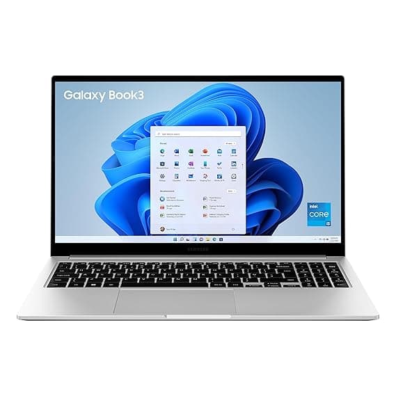 Samsung Galaxy Book3 Core i5 13th Gen 1335U - (8 GB/512 GB SSD/Windows 11 Home) Galaxy Book3 Thin and Light Laptop  (15.6 Inch, Silver, 1.58 Kg, with MS Office)