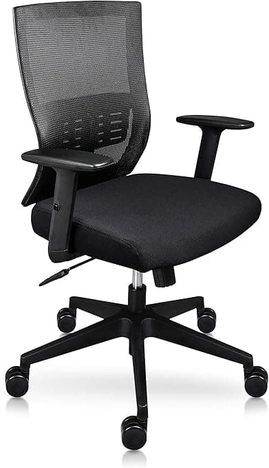 I SEATING Silla Oficina ejecutiva con Soporte Lumbar Ajustable en Altura Brazos Ajustables Silla Gamer sillas para Escritorio Silla ergonomica Home Office Trento Negro