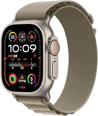 Apple Watch Ultra 2 (GPS + Cellular Models) - 49mm Titanium Case with Olive Alpine Loop - M