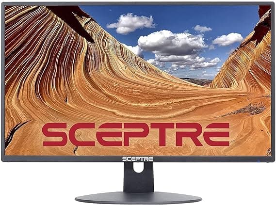 Sceptre 24-inch Professional Thin 1080p LED Monitor 99% sRGB 2x HDMI VGA Build-in Speakers, Machine Black (E248W-19203R Series)