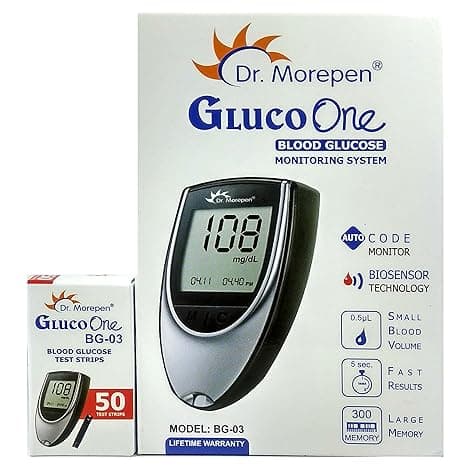 Dr. Morepen Blood Sugar Glucose Monitor with 50 Test Strips