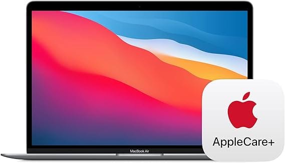 2020 Apple MacBook Air Laptop: Apple M1 Chip, 13” Retina Display, 8GB RAM, 256GB SSD Storage, Backlit Keyboard, FaceTime HD Camera, Touch ID. Works with iPhone/iPad; Space Gray with AppleCare+ (3 Years)