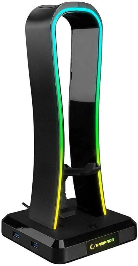 Rampage RM-H77 X-Base Kulaklık için Stand RGB Işıklı 4xUsb Port Kulaklık Stand