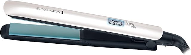 Remington Shine Therapy Advanced Ceramic Hair Straighteners with Morrocan Argan Oil for Improved Shine - S8500, Black/White
