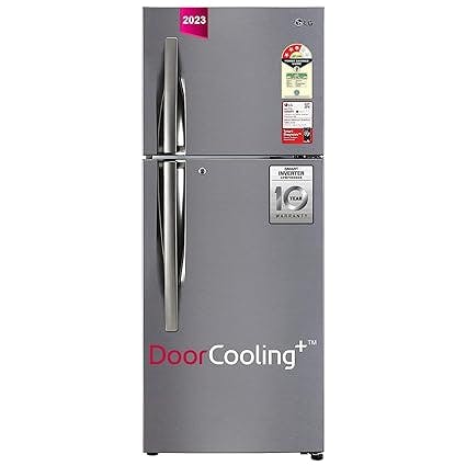 LG 242 L 3 Star Smart Inverter Frost-Free Double Door Refrigerator (GL-I292RPZX, Shiny Steel, Door Cooling+)