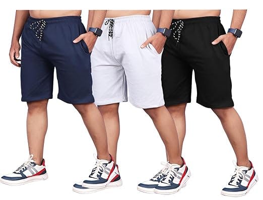 Brand Men's Cotton Shorts | Shorts for Mens | Mens Shorts (Pack of 3)