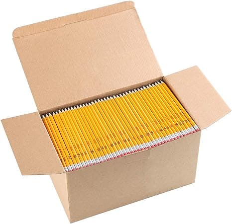 Madisi Wood-Cased #2 HB Pencils, Yellow, Pre-sharpened, Bulk Pack, 1000 pencils