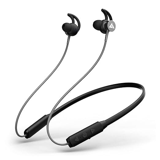 Boult Audio FXCharge Wireless in Ear Bluetooth Neckband with ENC Mic, 32H Playtime, Type-C Fast Charging (5Mins=7.5Hrs Playtime), Dual Pairing, Made in India, Biggest 14.2mm Drivers Ear Phones (Black)