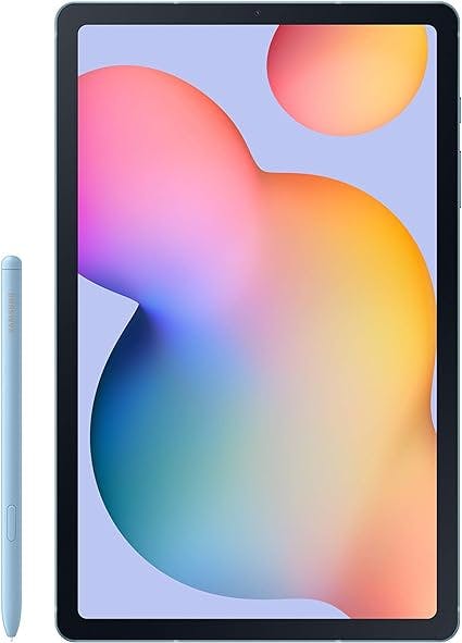 SAMSUNG Galaxy Tab S6 Lite 10.4" 128GB Android Tablet, LCD Screen, S Pen Included, Slim Metal Design, AKG Dual Speakers, 8MP Rear Camera, Long Lasting Battery, US Version, 2022, Angora Blue
