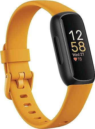 Fitbit Inspire 3 Health & Fitness Tracker with Stress Management, Workout Intensity, Sleep Tracking, 24/7 Heart Rate and more, Morning Glow/Black, One Size (S & L Bands Included)