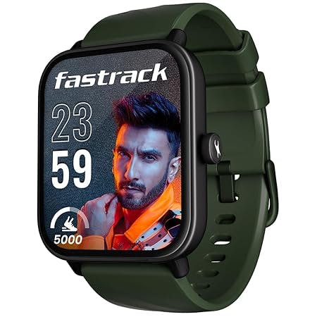 Fastrack New Limitless Glide Advanced UltraVU HD Display|BT Calling|ATS Chipset|100+ Sports Modes & Watchfaces|Calculator|Voice Assistant|in-Built Games|24 * 7 Health Suite|IP68 Smartwatch(Green)