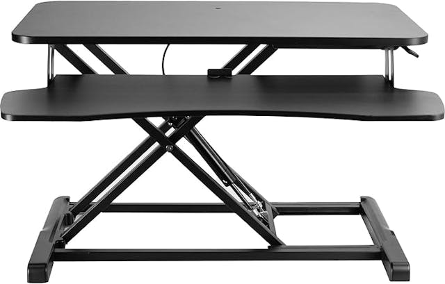 VIVO 81cm Desk Converter, K Series, Height Adjustable Sit to Stand Riser, Dual Monitor and Laptop Workstation with Wide Keyboard Tray, Black, DESK-V000K