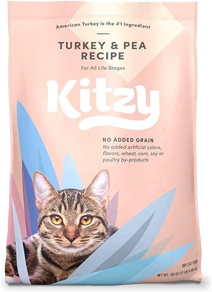 Amazon Brand - Kitzy Dry Cat Food, Turkey and Pea Recipe, Grain-Free (12 lb bag)