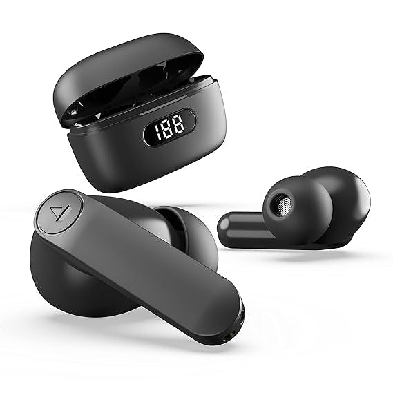 boAt Airdopes 121 Pro True Wireless Earbuds Signature Sound,Quad Mic Enx,Low Latency Mode for Gaming,50H Playtime,Iwp,Ipx4,Battery Indicator Screen(Active Black),in-Ear