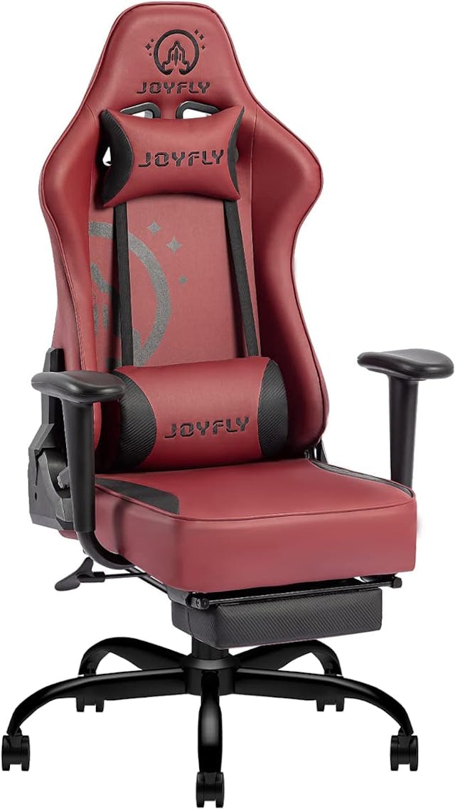 JOYFLY Gaming Chairs with Footrest, Ergonomic High Back Gaming Chair for Adults Teens, Reclining Computer Chair with Headrest & Lumbar Support,350lbs, 4D Armrests, Red