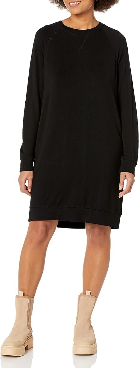 Daily Ritual Women's Supersoft Terry Long-Sleeve Raglan Sweatshirt Dress