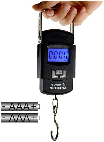 BOLT ELECTRONIC HEAVY DUTY PORTABLE HOOK TYPE DIGITAL LED SCREEN LUGGAGE WEIGHING SCALE 50 KG / 110 LB (BLACK)