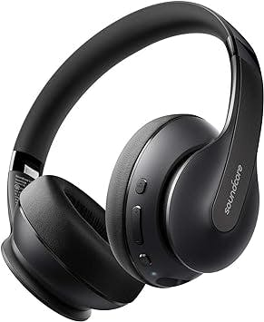 soundcore Anker Q10 Bluetooth Wireless On-Ear Foldable Headphones, 60H Playtime, Premium Soft Touch Design, 40 mm Dynamic Drivers with Deep Bass, Bluetooth 5.0 Dual Connectivity