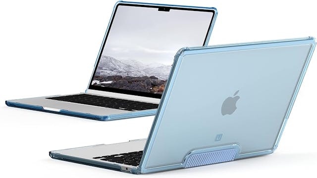 U by UAG [U] Lucent Case for Apple MacBook Air 13 Inch (M2-2022) Case [Airsoft Corners, Snap-On Installation, Drop-proof According to US Military Standard] Cerulean (Transparent)