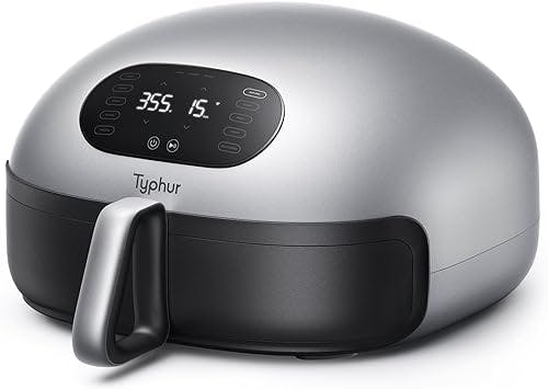 Typhur Dome Air Fryer, No.1 Cooking Speed Large Air Fryer with Superior Airflow, Self-cleaning Smart Digital Air Fryer with Dishwasher Safe Basket for Quick Easy Meals, Up to 32 Chicken Wings Capacity