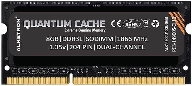 Alketron Quantum Cache Series - 8Gb Ddr3L Ram - Over Clocked Extreme Gaming Memory -1866Mhz - Cl10 - Sodimm - Pc3L-14900S - For Standard & Gaming Laptops/Notebook/Mac (8Gb-1866Mhz)