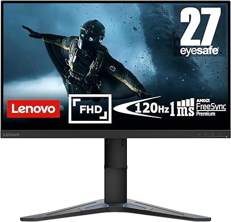 Lenovo G27e-20-2022 - Gaming Monitor - 27 Inch FHD - 100 Hz - AMD FreeSync Premium - Blue Light Certified - Tilt/Height Adjustable Stand - HDMI & DP