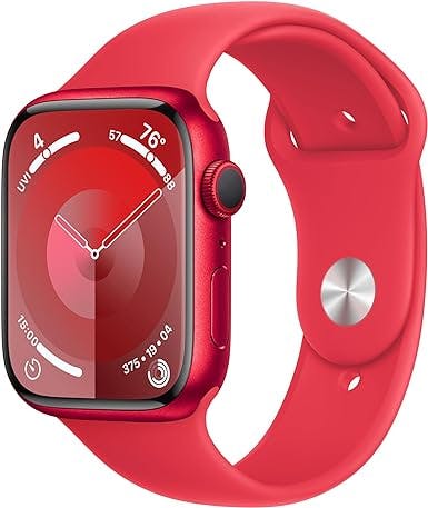 Apple Watch Series 9 (GPS) 45‑mm kast van (PRODUCT) RED aluminium, (PRODUCT) RED sportbandje - S/M