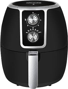 Abode Air Fryer 1500W 3.7L Removable Basket, Manual 30 Minute Timer with Auto Shut Off, Overheat Protection, Efficient Hot Air Circulation, Adjustable Temperature, AAF3700